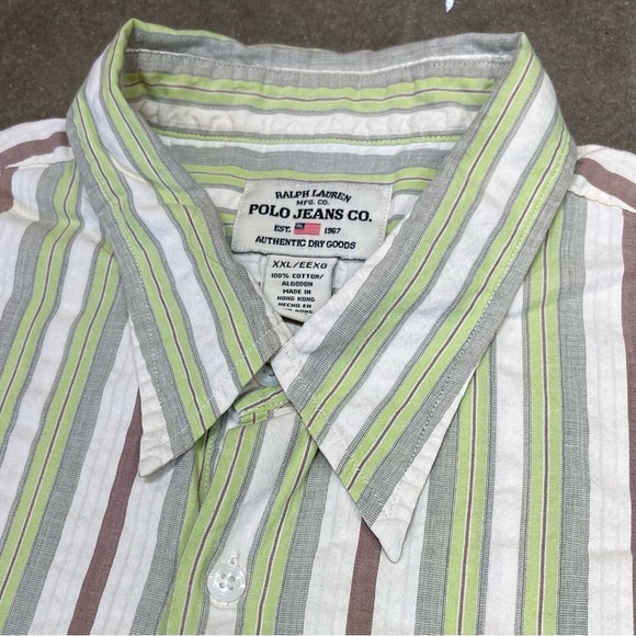 Vintage Polo Jeans Co Ralph Lauren Striped Button Shirt - Picture 2 of 8